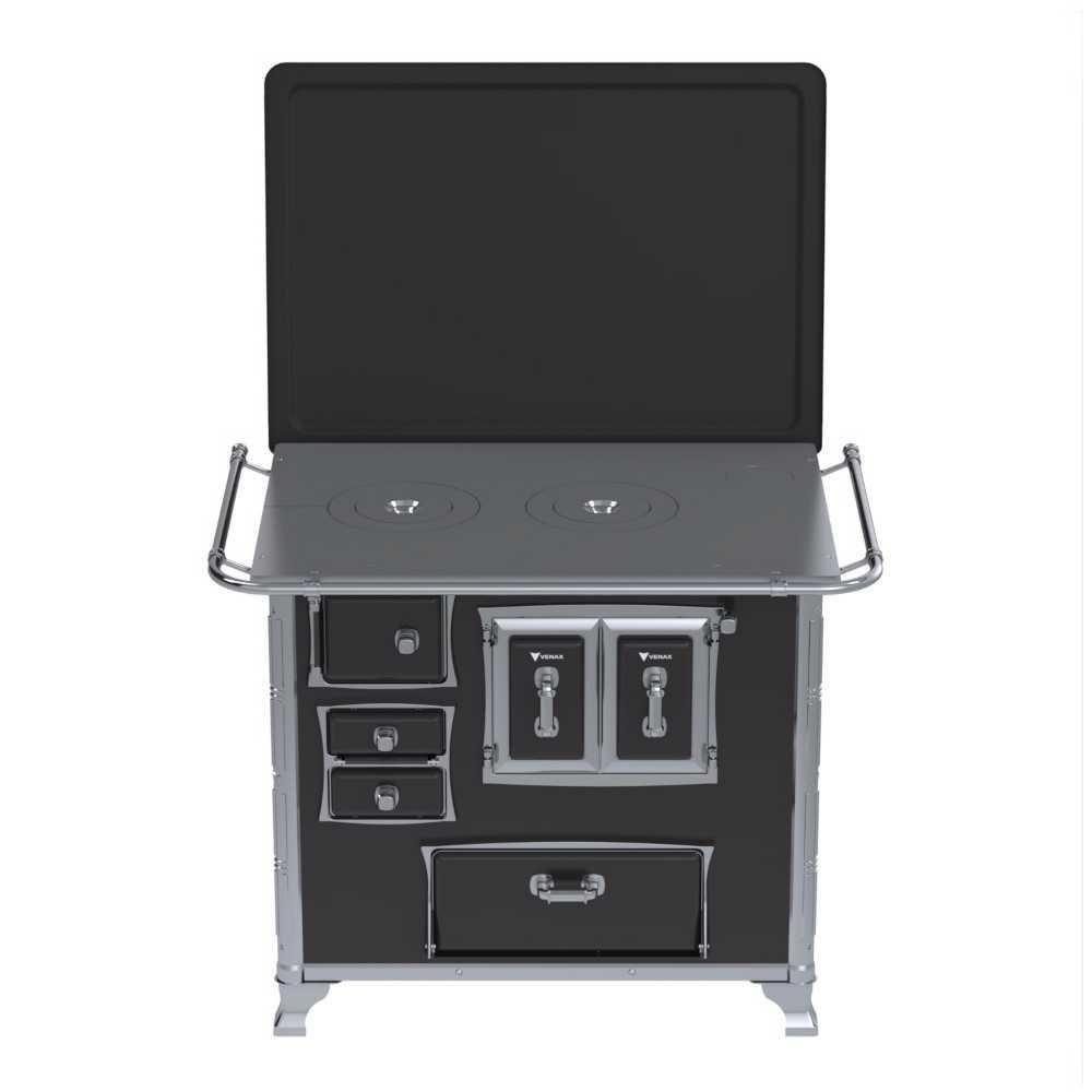 Fogão A Lenha N° 02 Sec Xviii Gii Preto Gab. Chapa Ferro Fundido Saída Direita C/ Tampa - Venax - 2