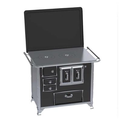 Fogão A Lenha N° 02 Sec Xviii Gii Preto Gab. Chapa Ferro Fundido Saída Direita C/ Tampa - Venax