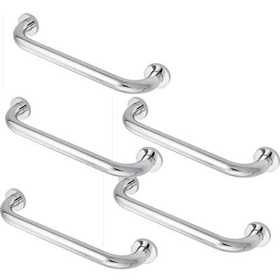 Kit 5 Barras Alça De Apoio Banheiro Inox 40cm
