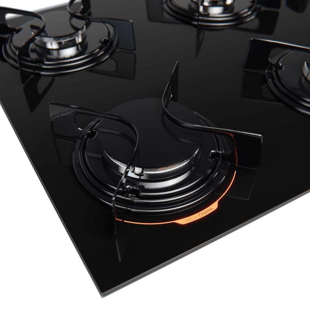 Cooktop 4 Bocas Preto Com Mesa De Vidro Atlas U Top Bivolt - 3