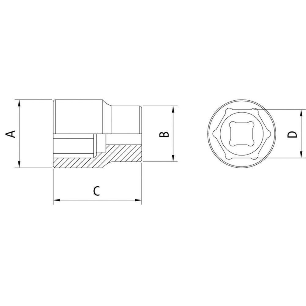 Soquete Sextavado 1/4" - Polegadas Tramontina Pro Tramontina - 2