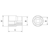 Soquete Sextavado 1/4" - Polegadas Tramontina Pro Tramontina - 2