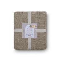 Manta Decorativa Para Sofá Tricot Golden 1,20m X 1,50m 100% Algodão Amêndoa
