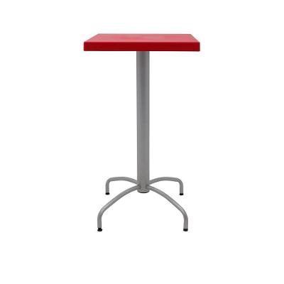 Mesa Quadrada Tramontina 59 Cm Vermelho Com Base Em Aço
