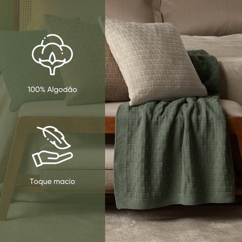 Manta Decorativa Para Sofá Tricot Golden 1,20m X 1,50m 100% Algodão Rosa Místico - 2