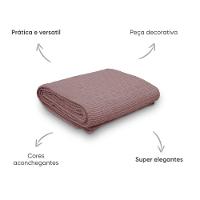 Manta Decorativa Para Sofá Tricot Golden 1,20m X 1,50m 100% Algodão Rosa Místico - 3