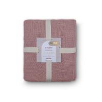 Manta Decorativa Para Sofá Tricot Golden 1,20m X 1,50m 100% Algodão Rosa Místico