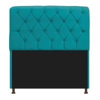 Kit Cabeceira Lady Recamier Félix 100cm Suede Azul Turquesa - 6