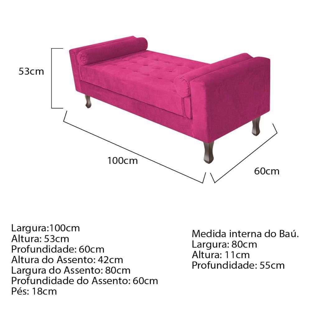 Kit Cabeceira Lady Recamier Félix 100cm Suede Pink - 4
