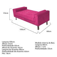 Kit Cabeceira Lady Recamier Félix 100cm Suede Pink