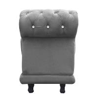 Recamier Barcelona Namoradeira Calçadeira Suede Com Strass Cinza - 5