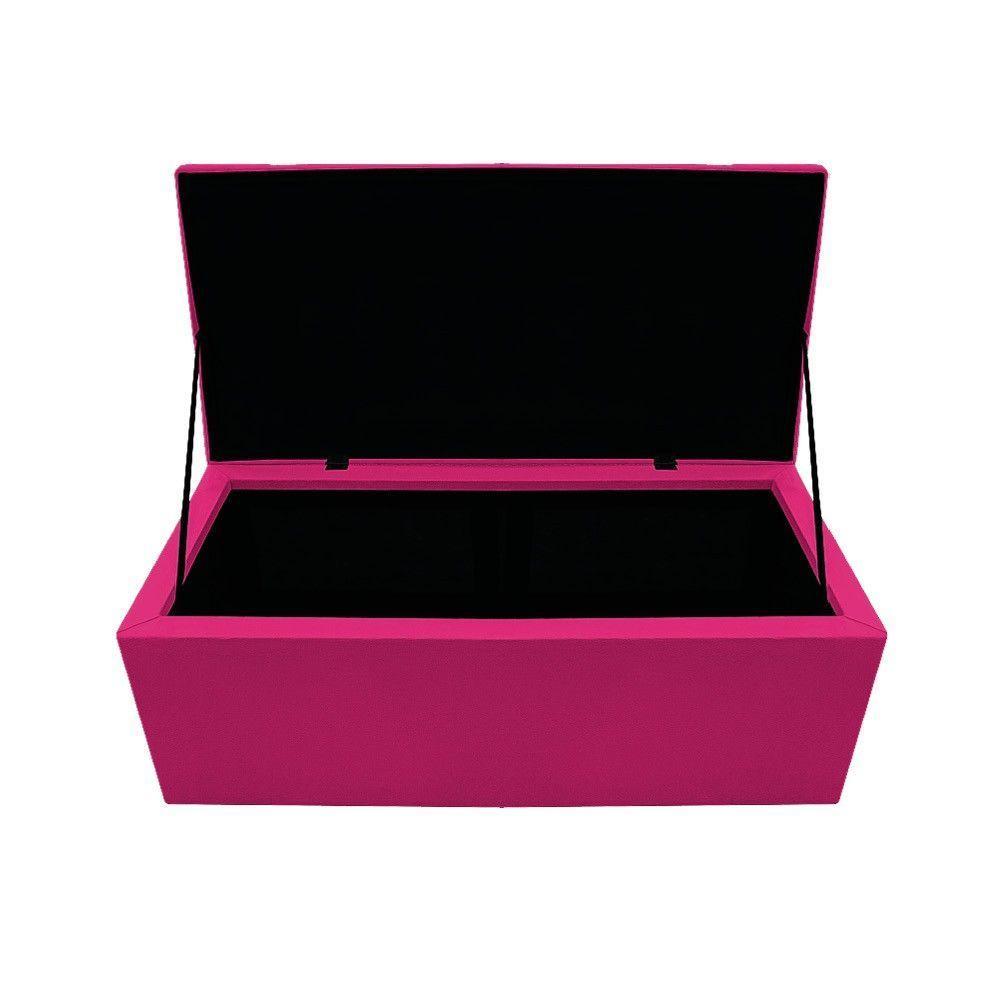 Calçadeira Baú Estofada 90cm Solteiro Suede Pink Adj Decor - 7
