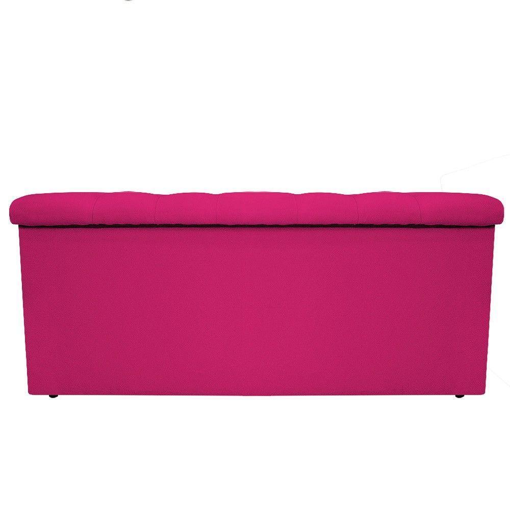 Calçadeira Baú Estofada 90cm Solteiro Suede Pink Adj Decor - 10