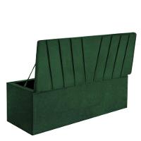 Calçadeira Baú Recamier Estofada Cama De Solteiro 100cm Bélgica Suede Verde- Mabe Magazine - 3