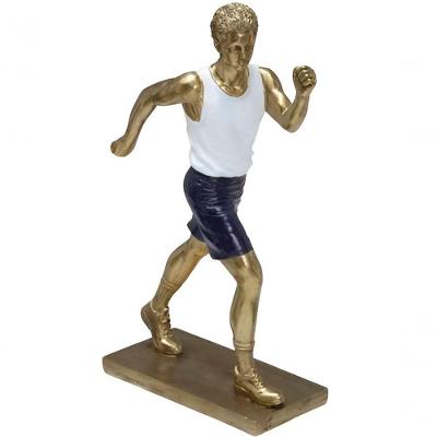 Estatueta Decorativa Atleta Atletismo Escultura Resina 26cm