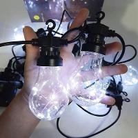 Pisca Cordão Varal Solar Natal 10 Lâmpadas Leds Branco De 5m - 3