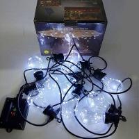 Pisca Cordão Varal Solar Natal 10 Lâmpadas Leds Branco De 5m - 5