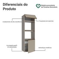 Torre Quente 60 Cm 2 Portas 2 Nichos Suspenso Nice Madesa Crema - 3