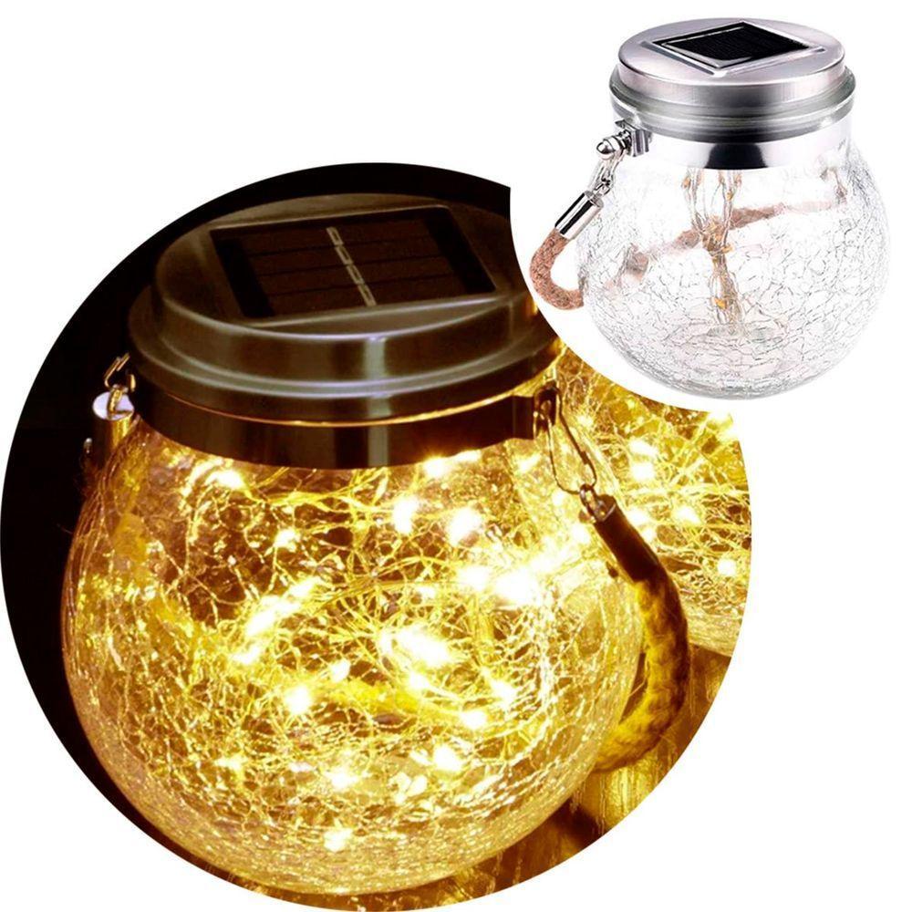 Globo Fraco Luzes Fio De Fadas Solar Lanterna Leds Amarelo - 1