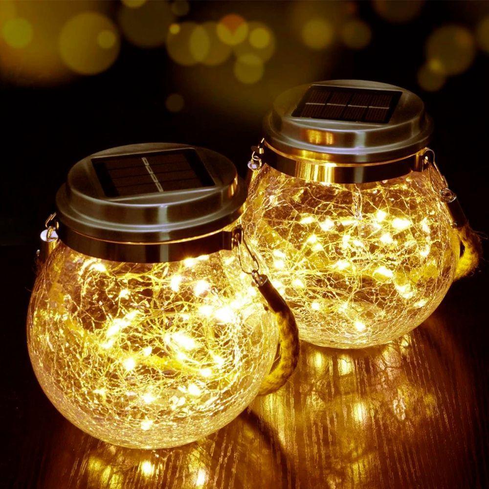 Globo Fraco Luzes Fio De Fadas Solar Lanterna Leds Amarelo - 2