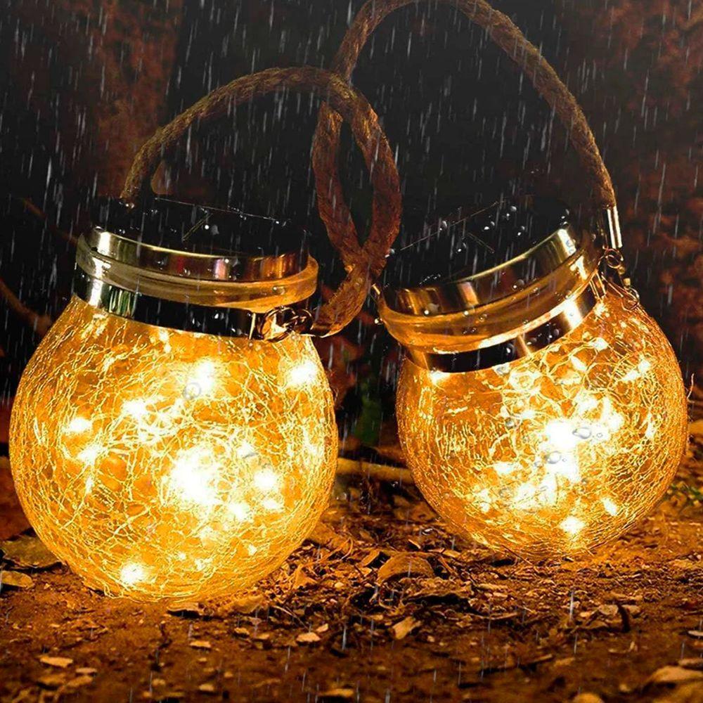 Globo Fraco Luzes Fio De Fadas Solar Lanterna Leds Amarelo - 3