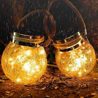 Globo Fraco Luzes Fio De Fadas Solar Lanterna Leds Amarelo - 3