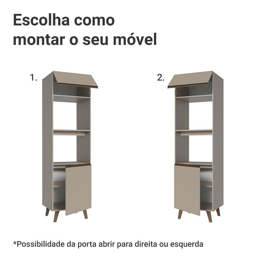 Torre Quente 60 Cm 2 Portas 2 Nichos Com Pés Nice Madesa Crema - 4