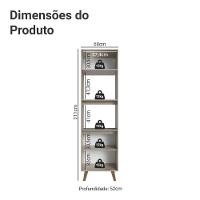 Torre Quente 60 Cm 2 Portas 2 Nichos Com Pés Nice Madesa Crema - 2