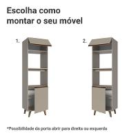 Torre Quente 60 Cm 2 Portas 2 Nichos Com Pés Nice Madesa Crema