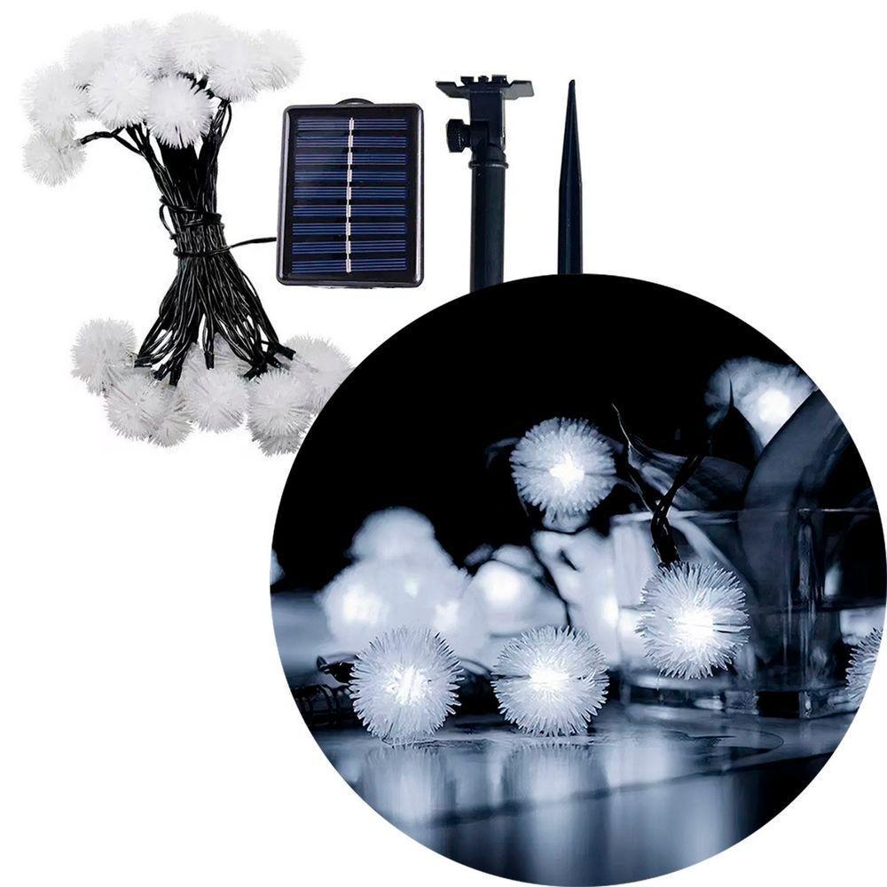 Pisca Cordão Dente De Leão Solar Externo 5m 20 Leds Branco - 1