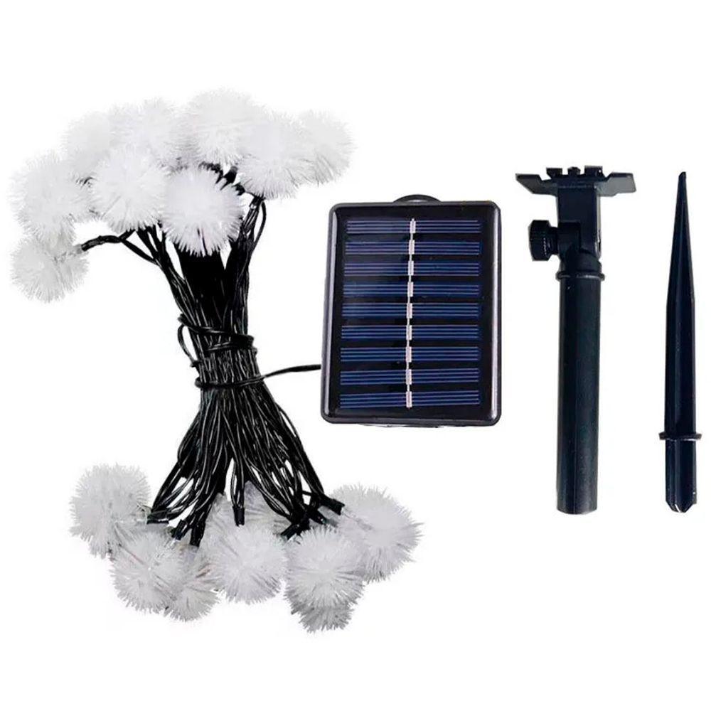 Pisca Cordão Dente De Leão Solar Externo 5m 20 Leds Branco - 5