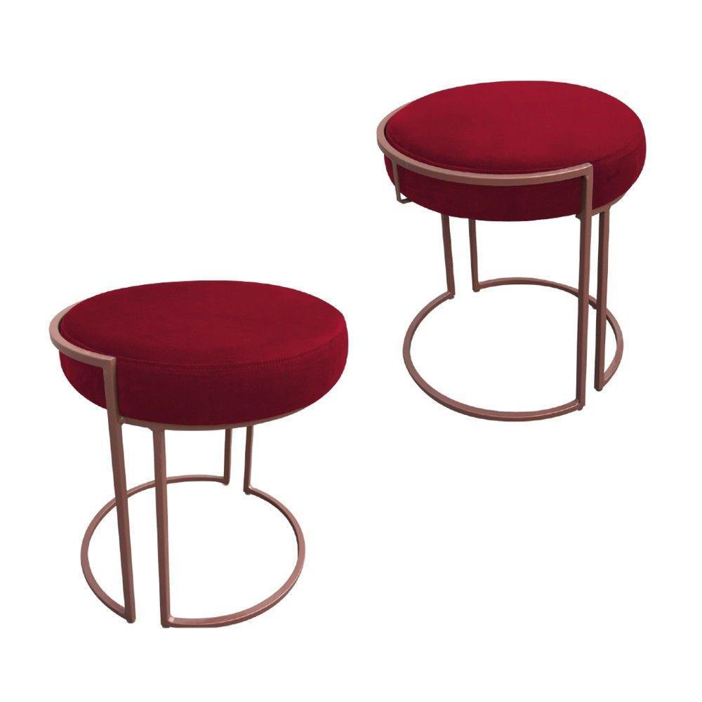 Kit 02 Puffs Love Suede Base Cobre Vermelho - 1