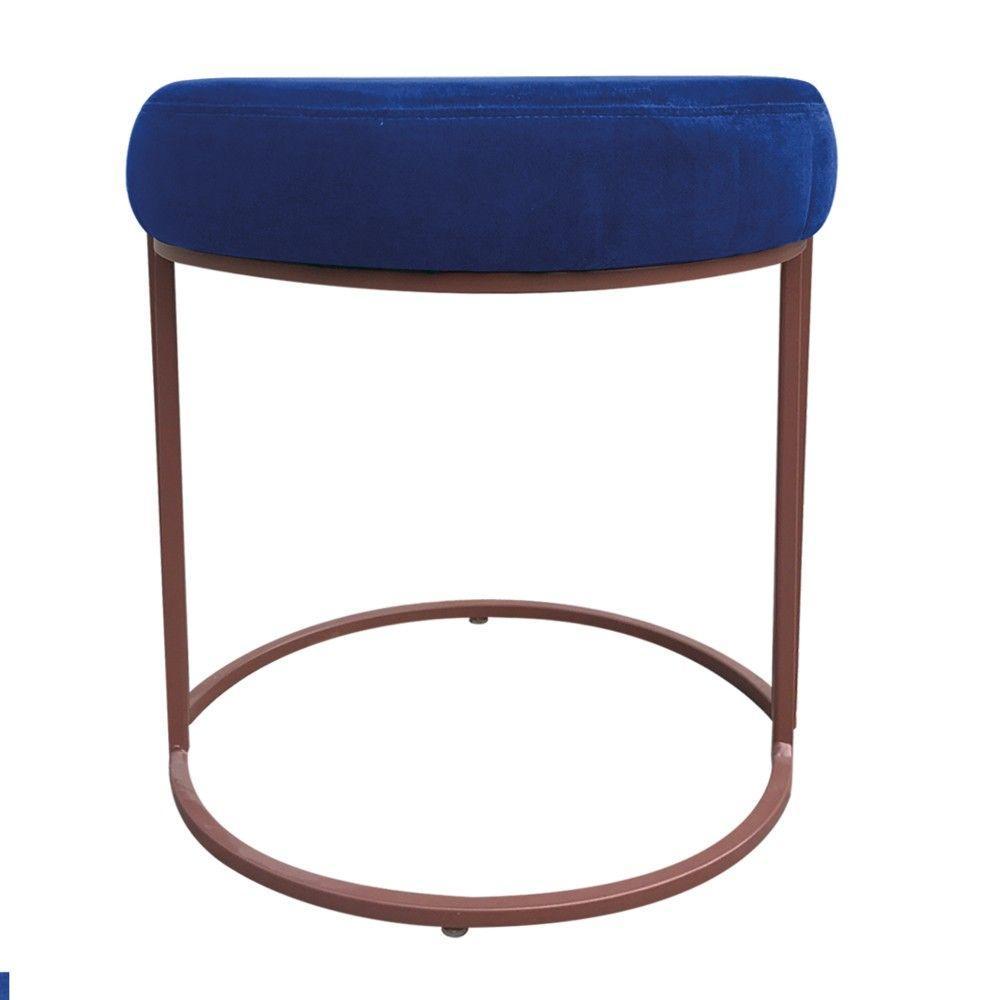 Kit 02 Puffs Love Suede Base Cobre Azul Royal - 5