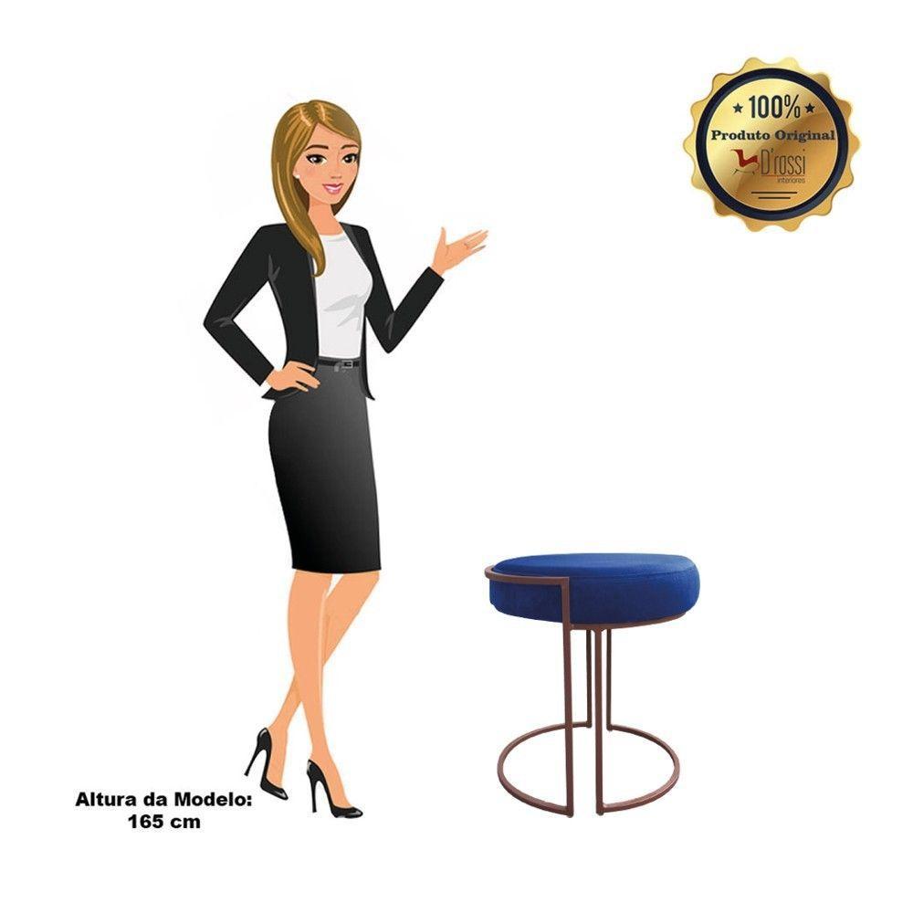 Kit 02 Puffs Love Suede Base Cobre Azul Royal - 7