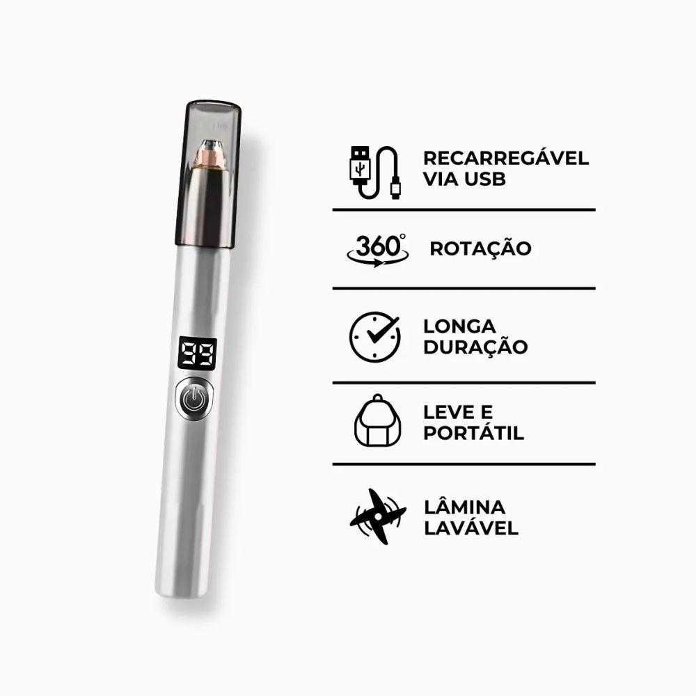 Caneta Depiladora Aparadora Facial Elétrico Portátil - Branc - 8