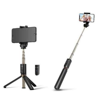 Bastão Pau De Selfie Tripé Retrátil Com Luz Led Controle Bluetooth Celular