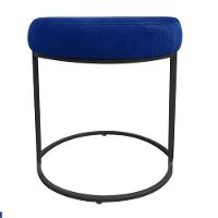 Kit 02 Puff Love Suede Base Preto Azul Royal - 5