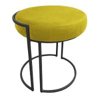 Kit 02 Puff Love Suede Base Preto Amarelo - 1