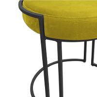 Kit 02 Puff Love Suede Base Preto Amarelo - 2