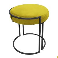 Kit 02 Puff Love Suede Base Preto Amarelo - 6