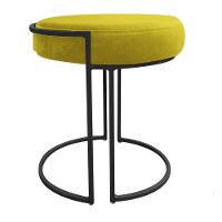 Kit 02 Puff Love Suede Base Preto Amarelo - 7