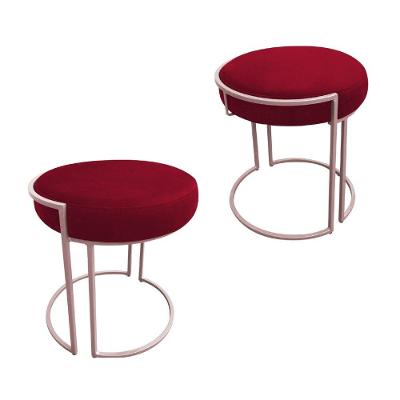 Kit 02 Puffs Love Suede Base Rosê Vermelho