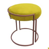 Kit 02 Puff Love Suede Base Cobre Amarelo - 1