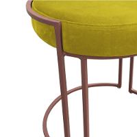 Kit 02 Puff Love Suede Base Cobre Amarelo - 3