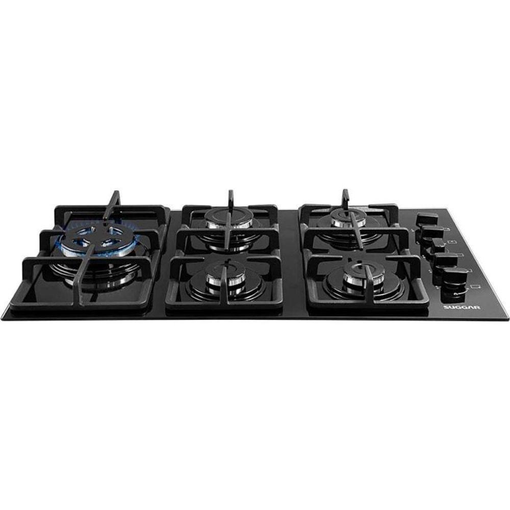 Fogão De Mesa Cooktop 5 Queimadores Preto Bivolt Suggar Bivolt - 1
