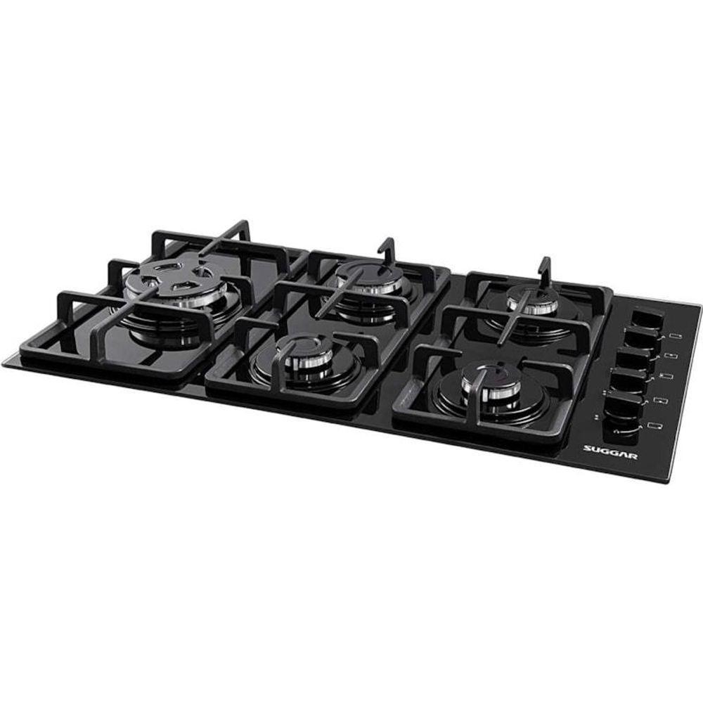 Fogão De Mesa Cooktop 5 Queimadores Preto Bivolt Suggar Bivolt - 2