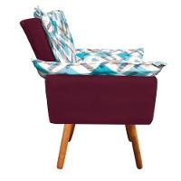 Kit 1 Namoradeira 2 Poltronas E 2 Puffs Opala Composê Suede - 7