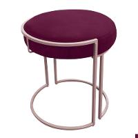 Kit 02 Puffs Love Suede Base Rosê Vinho