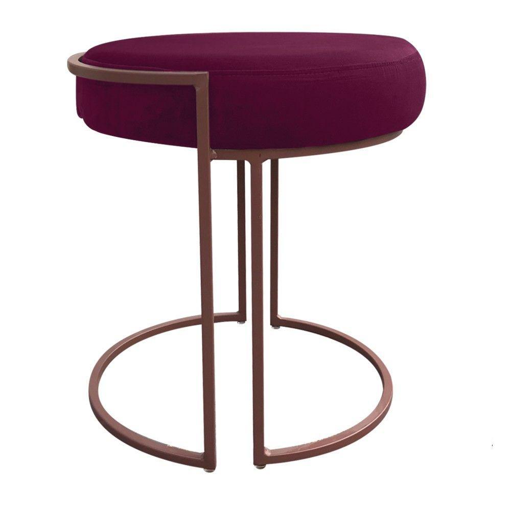 Kit 02 Puffs Love Suede Base Cobre Vinho - 2