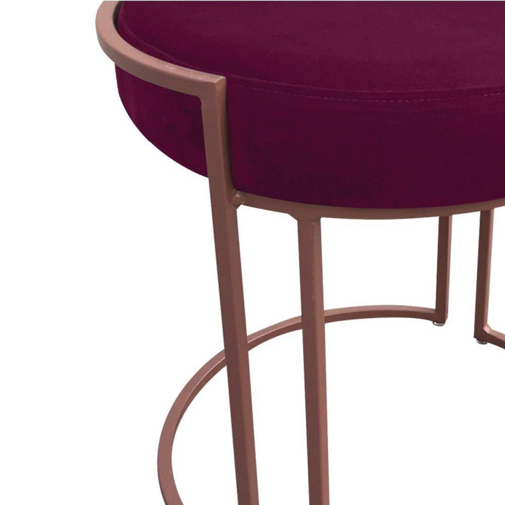 Kit 02 Puffs Love Suede Base Cobre Vinho - 6